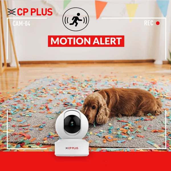 P PLUS 3MP Full HD Smart Wi-fi CCTV Home Security Camera | 360° View | 2 Way Talk | Cloud Monitor | Motion Detect | Night Vision | Supports SD Card, Alexa & Ok Google | 15 Mtr, White- CP-E31A