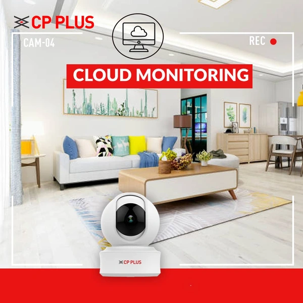 P PLUS 3MP Full HD Smart Wi-fi CCTV Home Security Camera | 360° View | 2 Way Talk | Cloud Monitor | Motion Detect | Night Vision | Supports SD Card, Alexa & Ok Google | 15 Mtr, White- CP-E31A