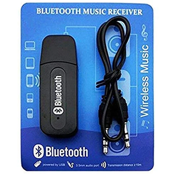 Phone Bluetooth Stereo System Audio Aux Receiver USB Adapter 3.5mm for Car Speakers Under 200 (1 Pack, Black)