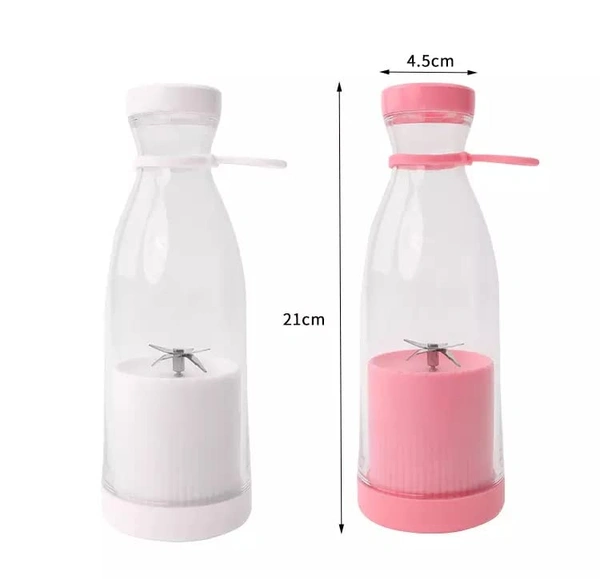 Portable Juicer Cup with Handle, 420ML Mini Blender USB Electric Juicer Cup Rechargeable Juicing Bottle for Shakes Milkshake Fresh Juice