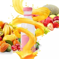 Portable Juicer Cup with Handle, 420ML Mini Blender USB Electric Juicer Cup Rechargeable Juicing Bottle for Shakes Milkshake Fresh Juice