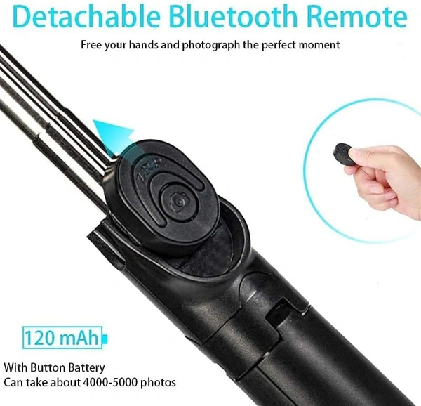 R1s Bluetooth Selfie Sticks with Remote and Selfie Light, 3-in-1 Multifunctional Selfie Stick Tripod Stand Mobile Stand Compatible with All Phones (Black) - Pink