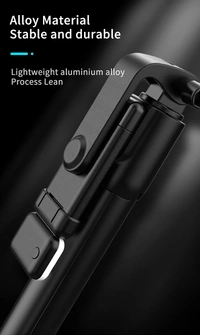 Selfie Stick, Extendable Selfie Stick with Wireless Remote and Tripod Stand, Portable, Lightweight, Compatible with All Smartphone and Mobile (Black Color)