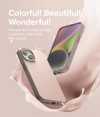 Silicone Compatible with iPhone 14 Case Cover Lightweight Flexible Scratch Resistant Soft Microfiber iPhone  Back Cover - Pink Sand - iphone 14 Max