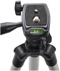 Tripod 3110 Stand with 3-Way Head Tripod 3110 with Mobile Phone Holder Mount Tripod Kit, (Silver, Supports Up to 1100 g)