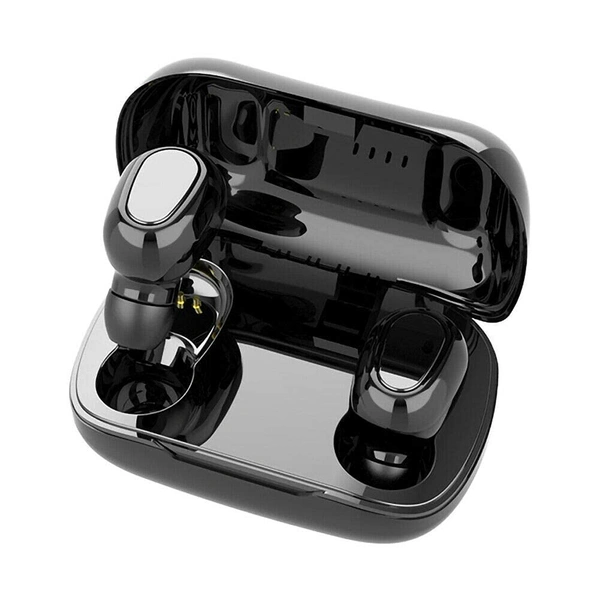 TWS L21 Wireless In Ear Earbuds 300mah Battery,Bluetooth 5.0,Easy Button Control,Total Playback One time 4 Hrs Play time,Attractive Design Black