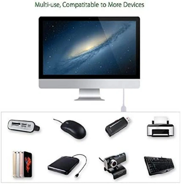 Usb 3.0 Data Transfer Cord Male To Female Extension Usb Cable For Tablet, Personal Computer, Printer, Smartphone (Extend Usb Port, White)