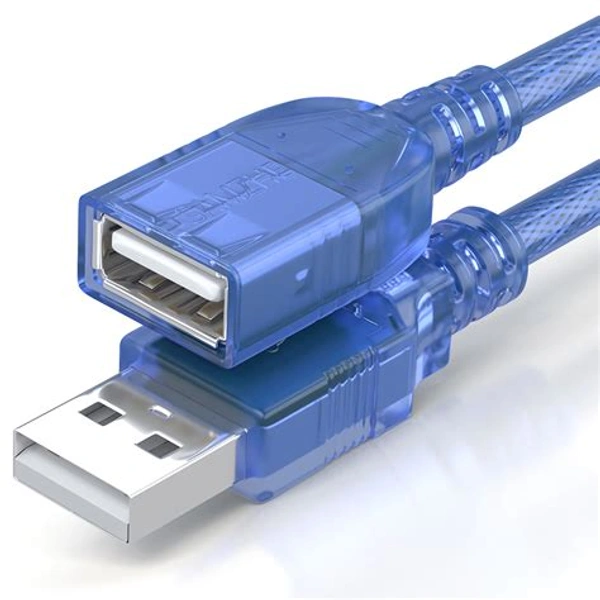 USB Extension Male to Female Cable 30 cm/1 feet USB 2.0 V High Speed USB Cable (Blue) for Personal Computer, Printer, Television