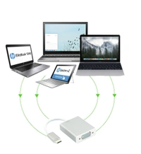 Usb Type C To Vga Usb 3.1 Adapter 1080P Converter For Mac Book Series, Chrome Book Pixel, Surface Book And More- Silver