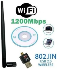 USB WiFi Adapter 1200Mbps Microware USB 2.0 WiFi Dongle 802.11n Wireless Network Adapter High Gain Antenna for Desktop Windows XP/Vista / 7-10 Mac 3 yr warranty