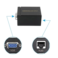VGA Signal Extender 60M VGA Extender Female to LAN Cat5 Cat5e Cat6e RJ45 Ethernet Female Adapter Amplifier VGA Extender.