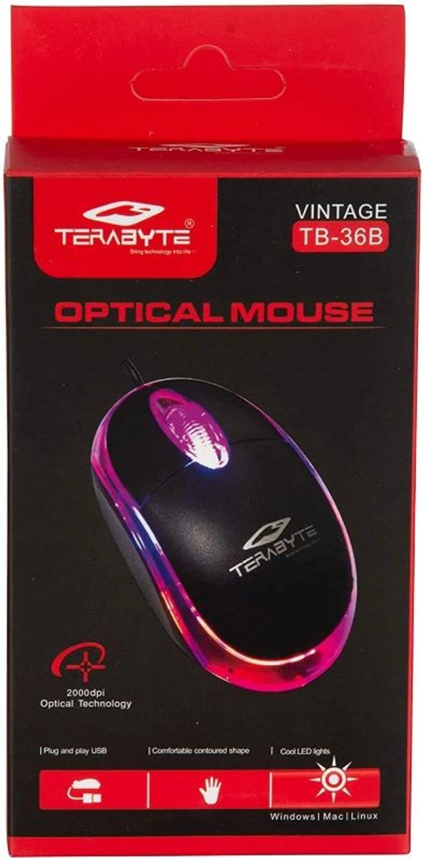 Vintage TERABYTE Vintage TB 36B Optical Mouse UAE with PC Laptop