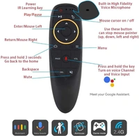 Voice Remote Control G10s,Android TV Remote 6 Axis Gyroscope Air Fly Mouse with IR Learning Fly Air Remote Mouse for Android TV Box_Black