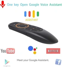 Voice Remote Control G10s,Android TV Remote 6 Axis Gyroscope Air Fly Mouse with IR Learning Fly Air Remote Mouse for Android TV Box_Black