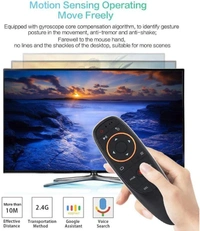 Voice Remote Control G10s,Android TV Remote 6 Axis Gyroscope Air Fly Mouse with IR Learning Fly Air Remote Mouse for Android TV Box_Black