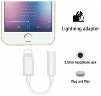 White iPhone Lightning Adapter to 3.5mm Jack Converter Headphone/Earphone Jack Adapter Phone Converter (IPhone7, 8, X, XS, XR, 11, 11 Pro Max, 12, 12 Pro Max, 14, 14 Pro Max)