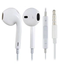 Wired in-Ear Earphone 3.5mm Plug with mic and Volume Buttons, White