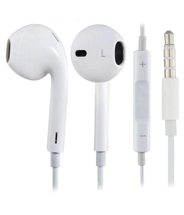 Wired in-Ear Earphone 3.5mm Plug with mic and Volume Buttons, White