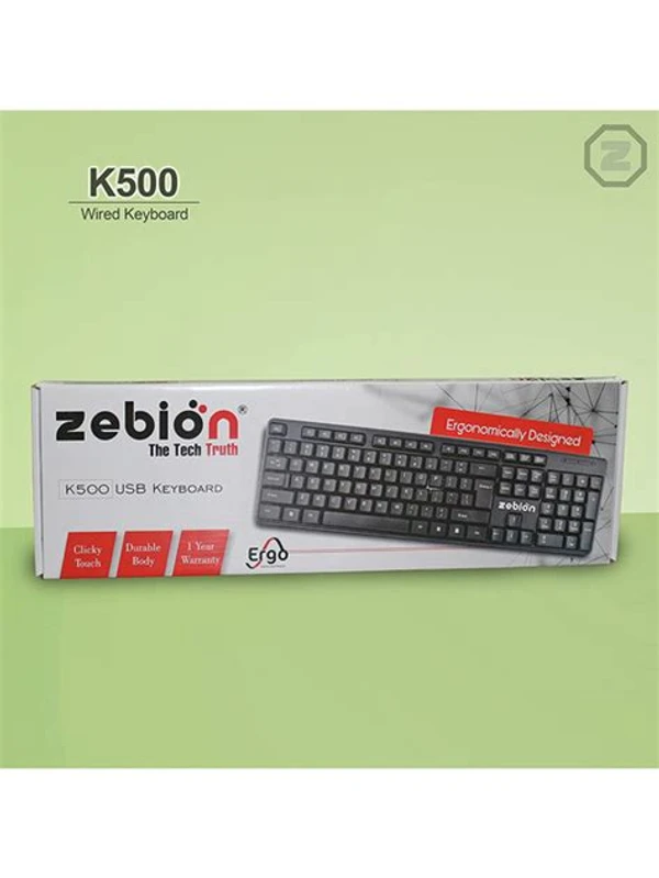 zebion k500 USB Wired Keyboard Plug and Play The Standard Keyboard