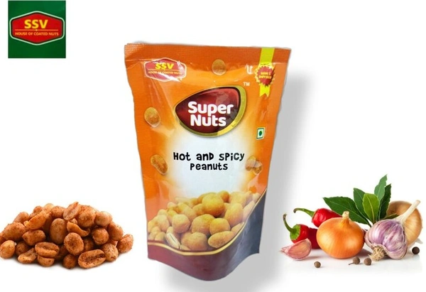 SSV SUPER NUTS | Bangalore Famous |Healthy Peanuts | Rich In Protein |Hot n Spicy & Onion | Pack of 4 | 90 Gms Each Pack  - 