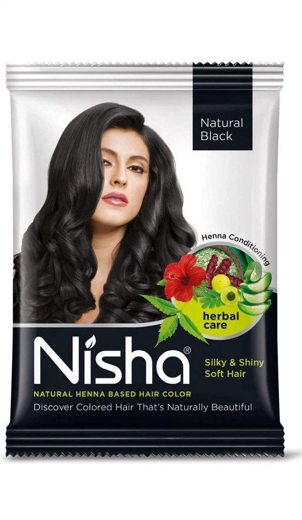 Nisha Hair Color Dye Henna Based Natural Hair Color - Black