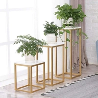 UVESH QADRI Square Plant Stand Set Of 3 