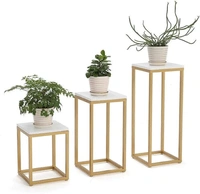 UVESH QADRI Square Plant Stand Set Of 3 
