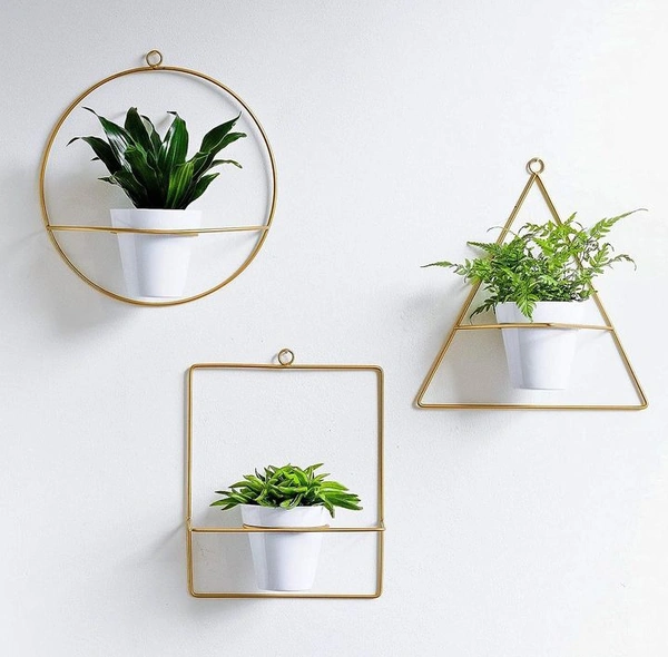 UVESH QADRI Flower Plant Stand Set Of 3 