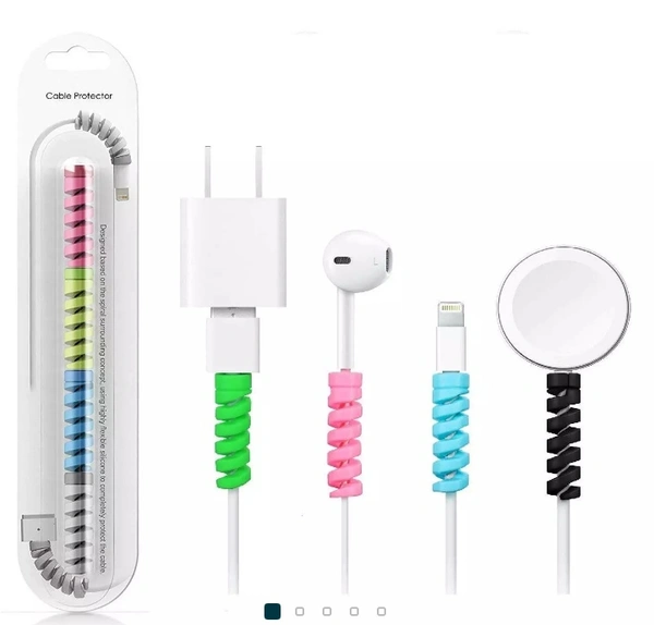 Spiral Charger Cable Protector Data Cable Saver Charging Cord Protective Cable Cover (4 Pcs)