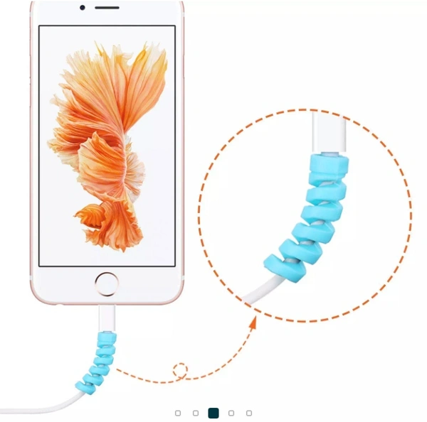 Spiral Charger Cable Protector Data Cable Saver Charging Cord Protective Cable Cover (4 Pcs)