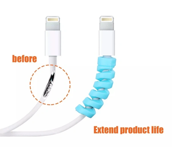 Spiral Charger Cable Protector Data Cable Saver Charging Cord Protective Cable Cover (4 Pcs)
