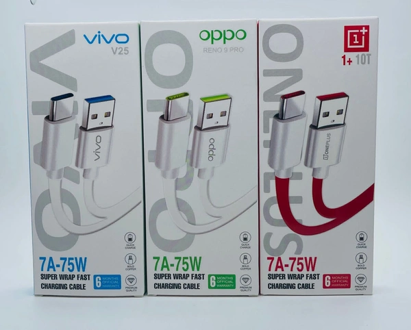 Oppo, Vivo, OnePlus 7A-75w Usb To Type-c Super Fast Charging Cable 