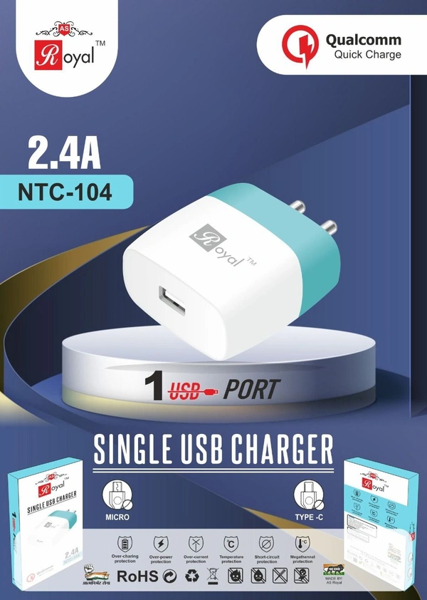 Royal 104 2.4A Single Usb V8 Charger