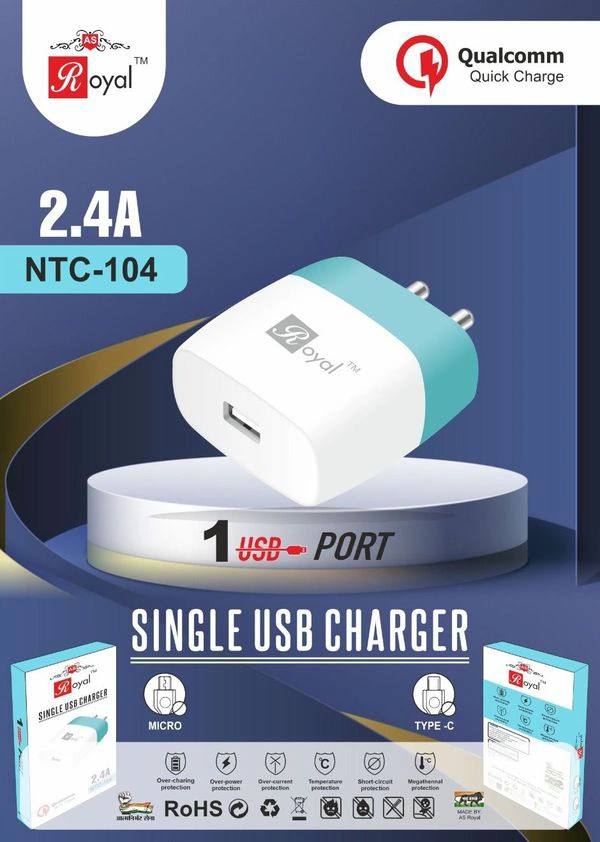 Royal 104 2.4A Single Usb Type-c Charger
