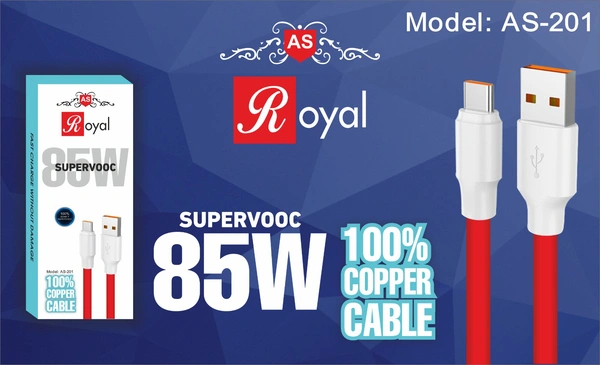 Royal As - 201 ( 85w ) Usb To Type-c Super Vooc Cable 