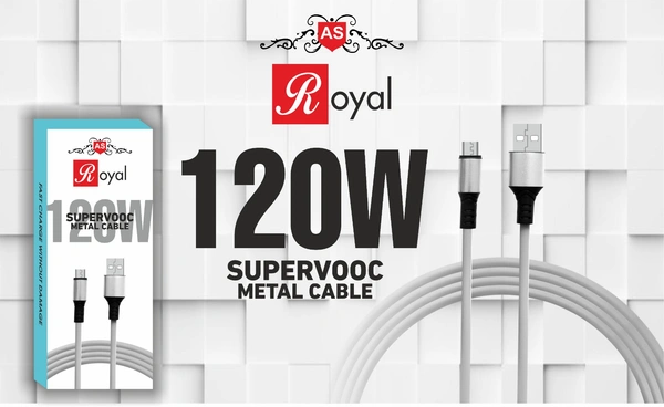 Royal As ( 120w ) Usb to Type-c Super Vooc Metal Cable 