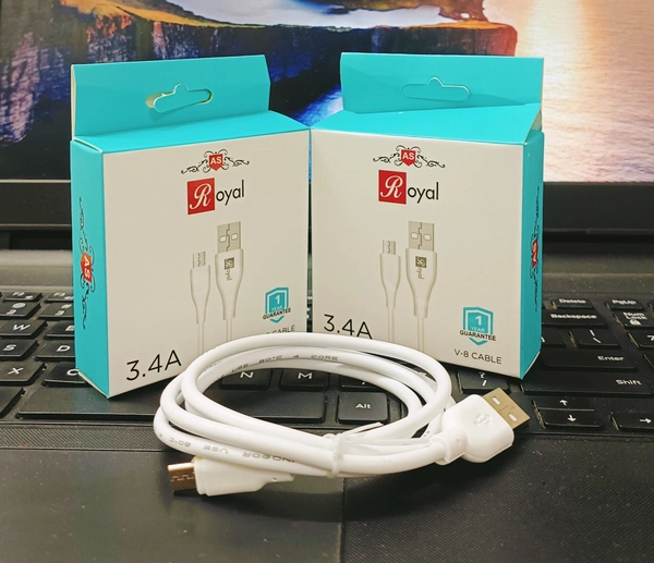AS Royal 3.4Amp Micro V-8 Data Cable (10pcs Box)