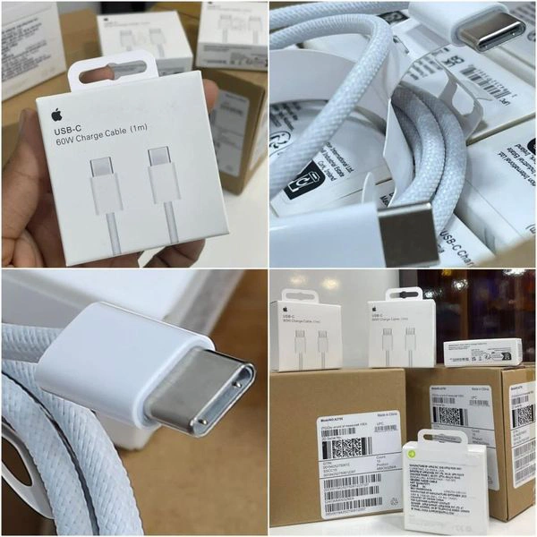 iPhone New 60Wts (15 ,16 , 17  Series) C To C  Original Braided Wire Cable 