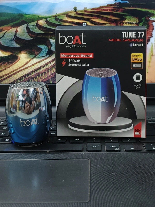 Boat Tune-77 Heavy Bass Metal Speaker With Sd Card 