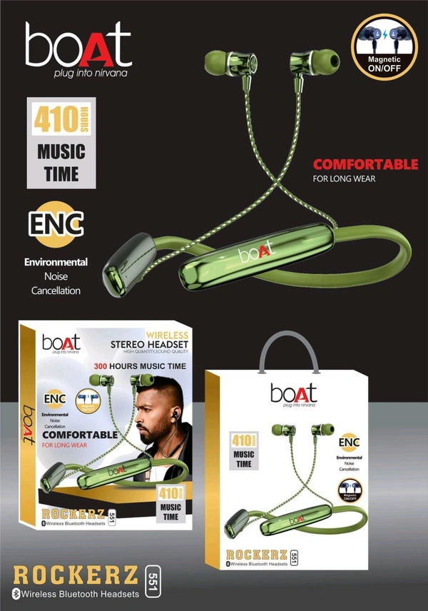 Boat Rockerz (551) 💯%*Og Magnetic 🧲 on Off+EQ Bass Sound*+ *Cotton Wire**Metal & Magnet 🧲 Ear