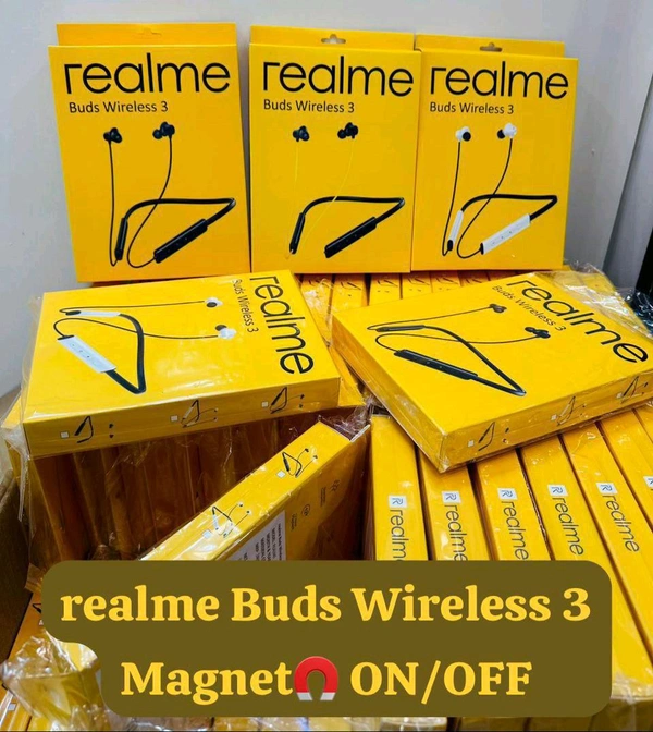 Realme  New  Buds Wireless 3 💯% Og Magnetic 🧲 on Off Real Company Packing Nackband 