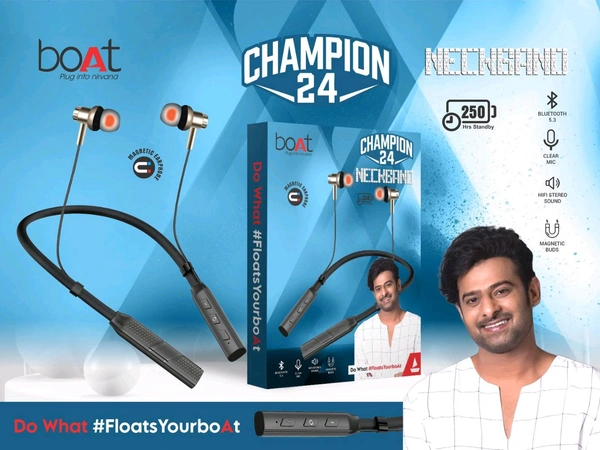 Boat New Champion-24 (Blue) Og Quality Wireless Nackband 