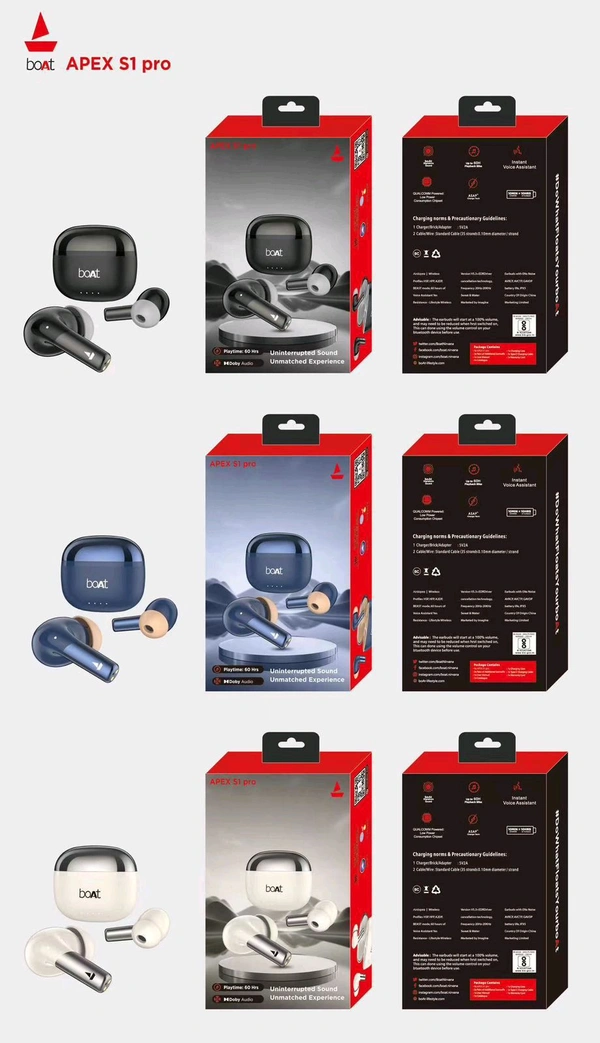Boat Apex S-1 Pro Heavy Sound Premium Quality Earbuds 