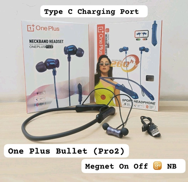 One Plus Bullet (Pro-2) Megnet On Off 📴 (Type C Double Pecking) Nackband 