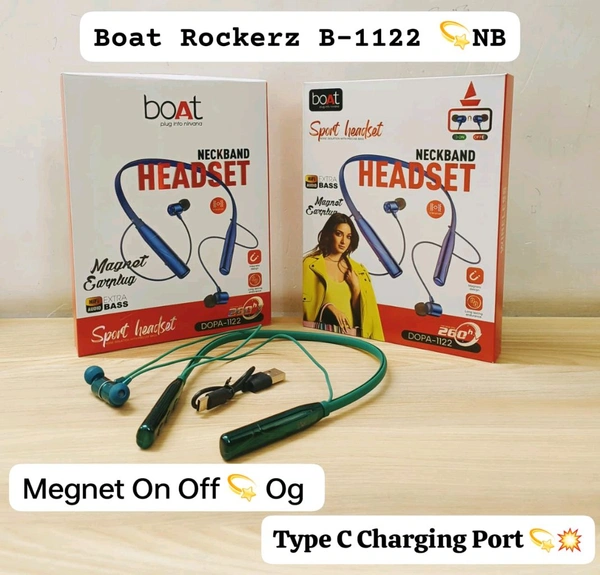 BOAT Rockerz B-1122 Megnet On Off 📴 (Type C Port & Double Pecking) Nackband 