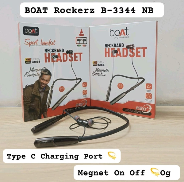 Boat Rockerz B-3344 Megnet On Off 📴 (Type C Double Pecking) Nackband 