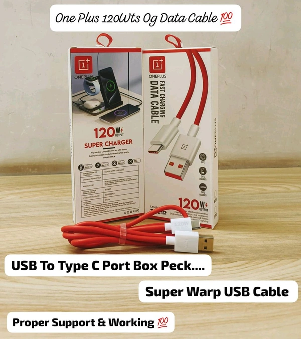One Plus Super Vooc 120Wts USB To Type C Port Data Cable Og Quality(6 Months Warranty)