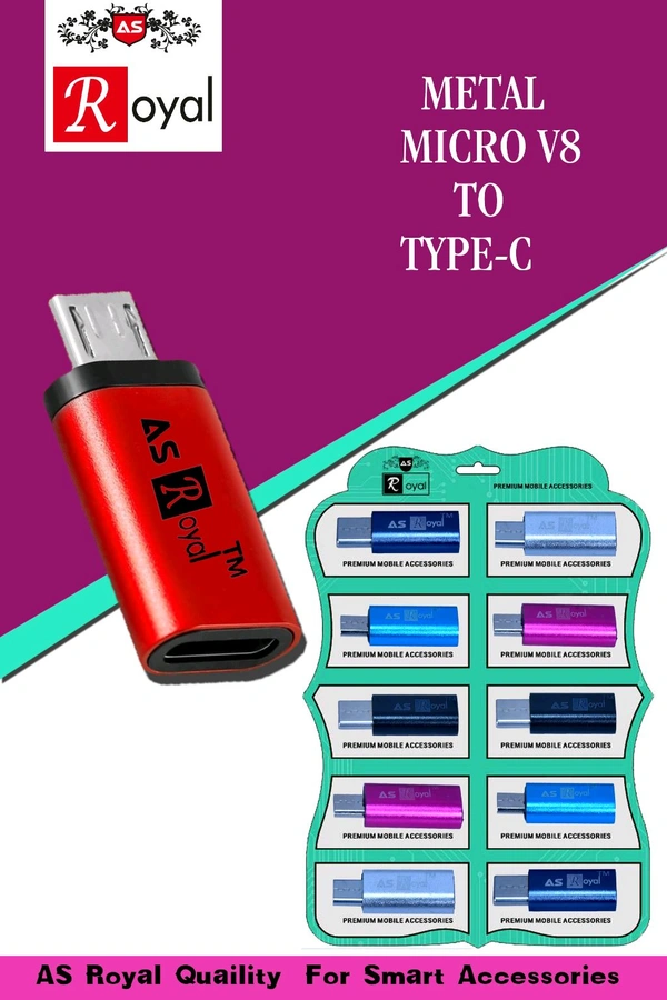 As Royal Type-c To Micro Metal Convertor 