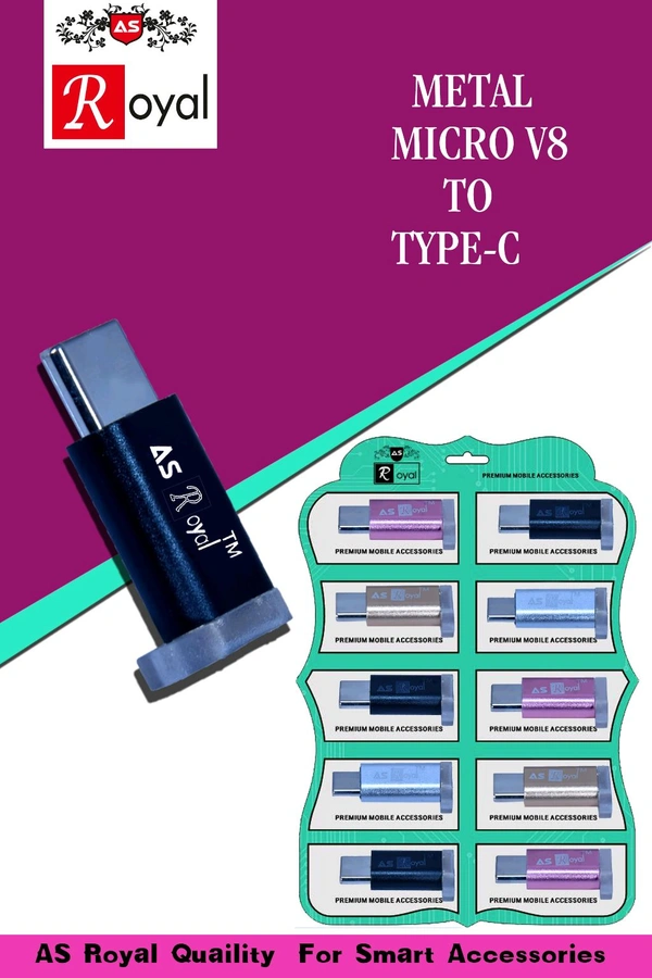 As Royal Micro to Type-c Metal Convertor 
