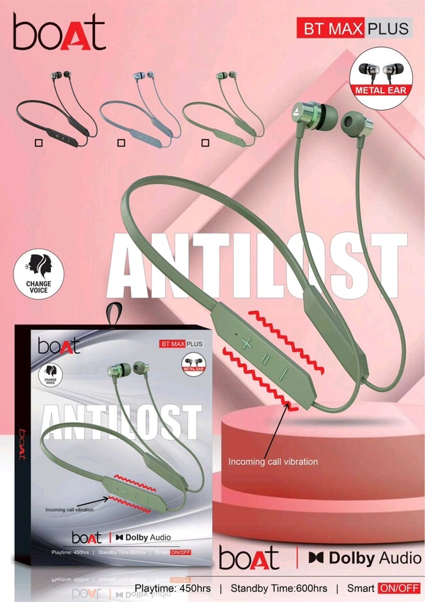 Boat New Bt Max Plus Metal Ear With Vibration Calling 